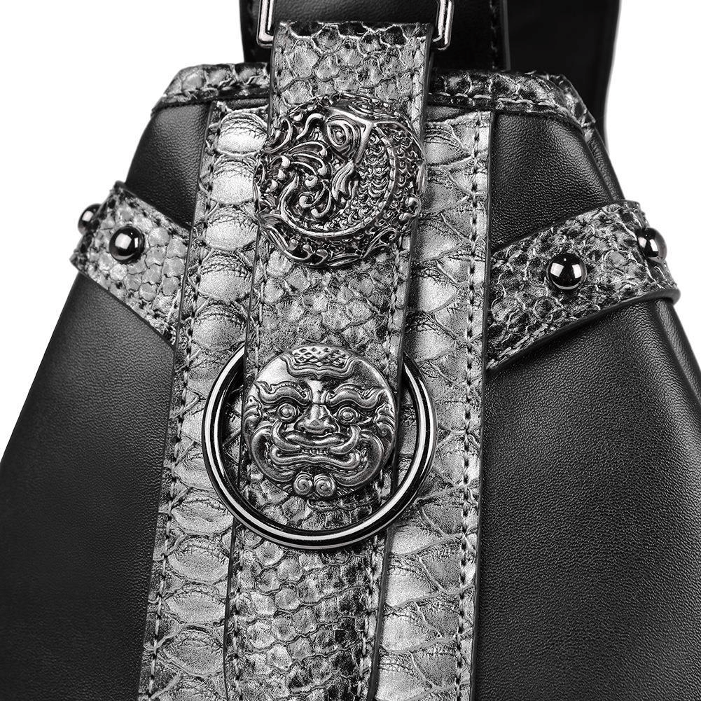 Unisex Steampunk Snakeskin Splice Shoulder Bag / Alternative Bag - HARD'N'HEAVY