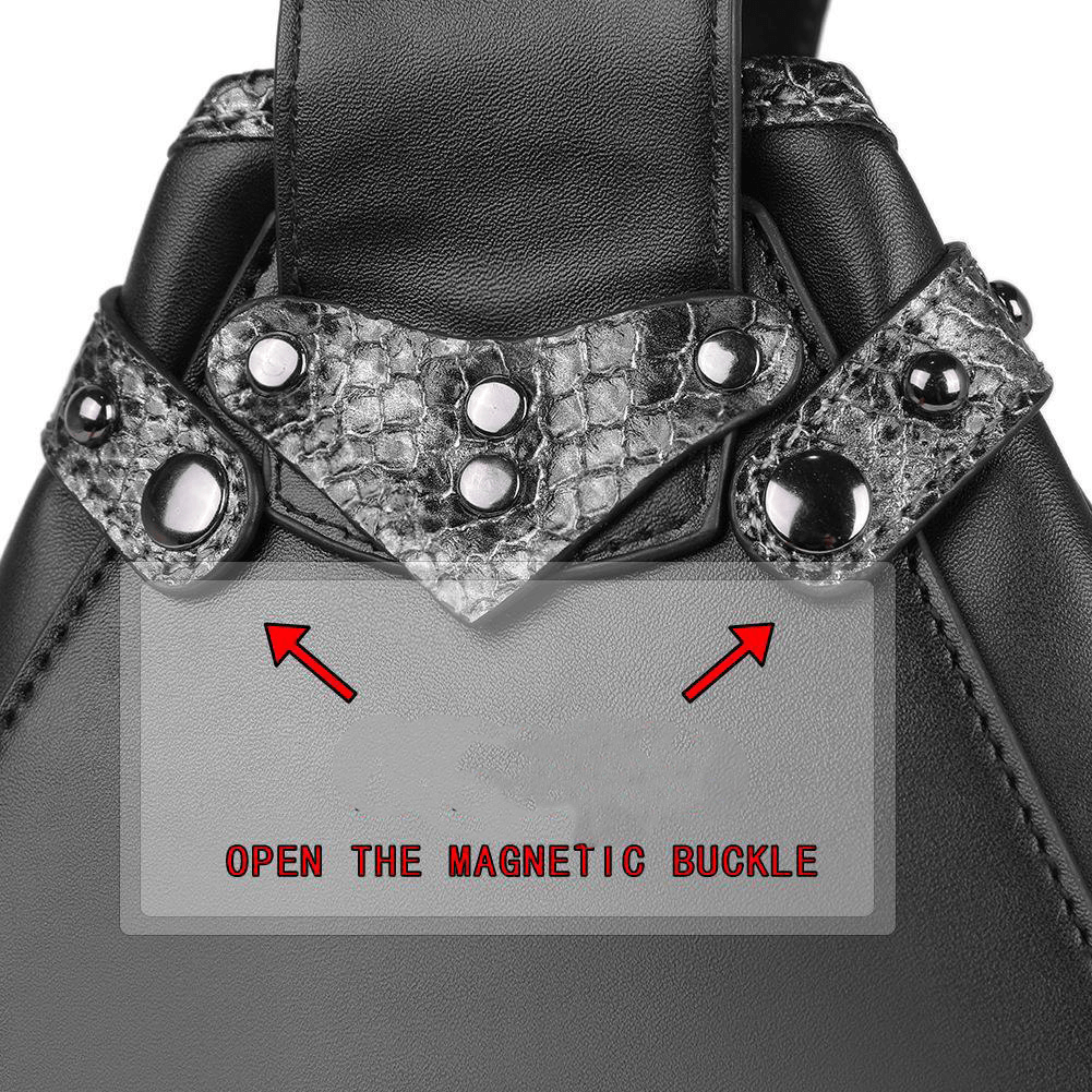 Unisex Steampunk Snakeskin Splice Shoulder Bag / Alternative Bag - HARD'N'HEAVY