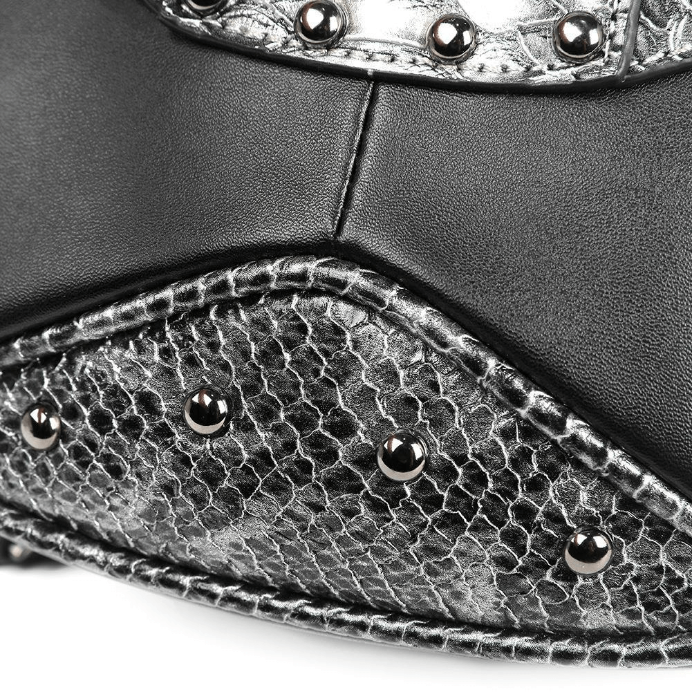 Unisex Steampunk Snakeskin Splice Shoulder Bag / Alternative Bag - HARD'N'HEAVY