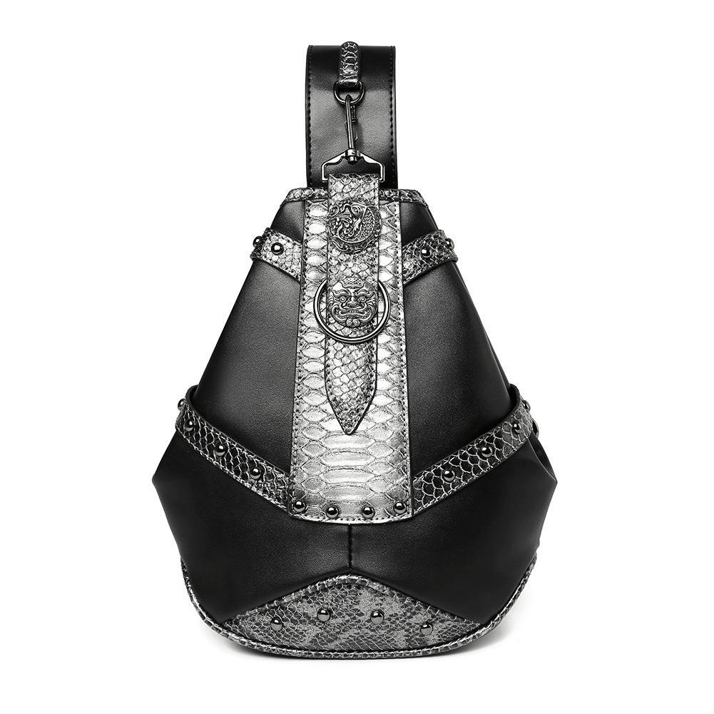 Unisex Steampunk Snakeskin Splice Shoulder Bag / Alternative Bag - HARD'N'HEAVY