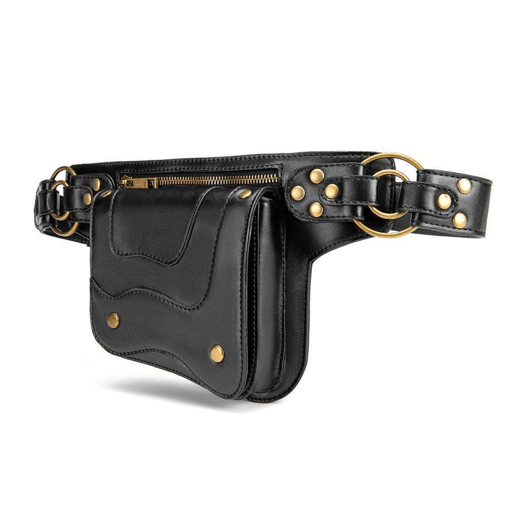 Unisex Steampunk Waist Bag / Travel Casual Crossobody Leather Bag - HARD'N'HEAVY