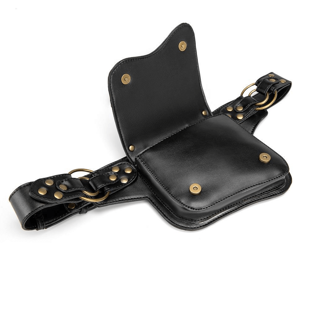 Unisex Steampunk Waist Bag / Travel Casual Crossobody Leather Bag - HARD'N'HEAVY
