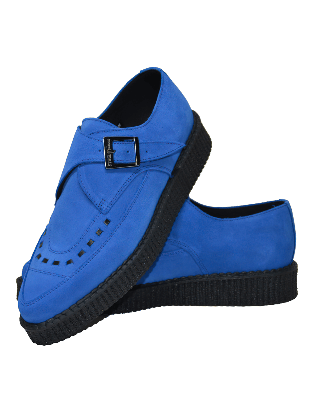 Unisex Suede Pointed Creepers with Buckle Closure