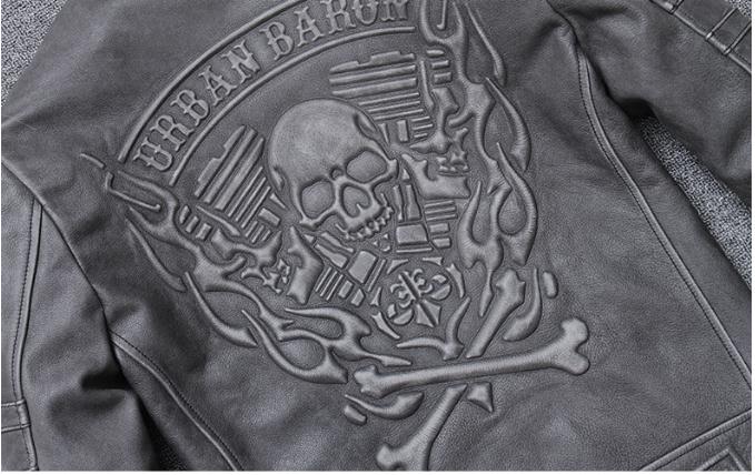 Urban Baron Biker Jacket / Genuine Leather Jacket Mens / Rave Outfits - HARD'N'HEAVY