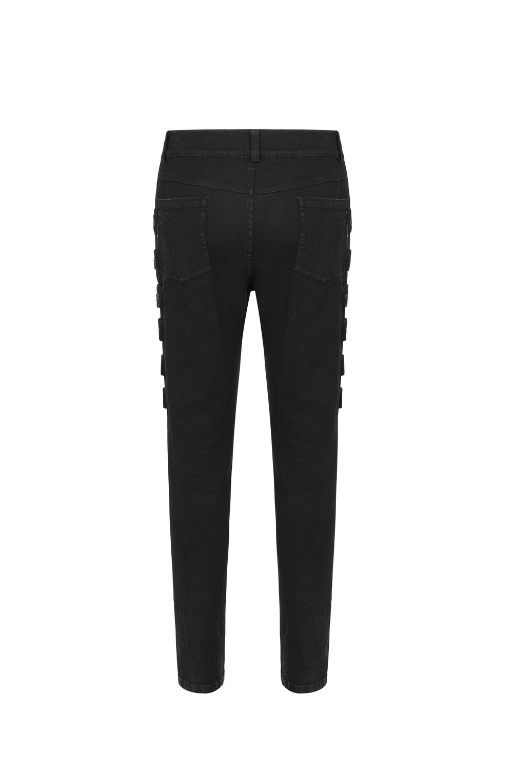 Urban Black Strap-Detailed Cargo Trousers Fit