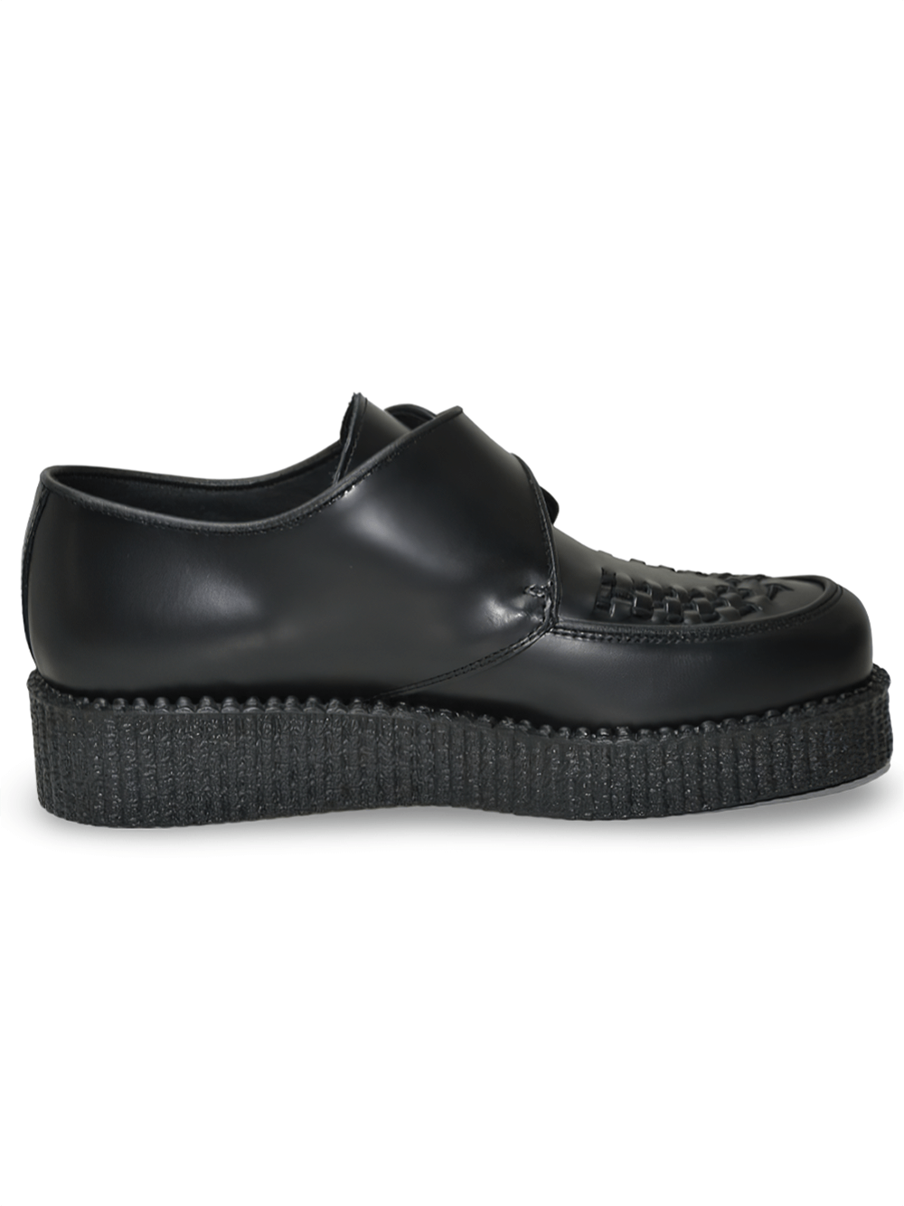 Urban Chic Black Leather Creepers with Rubber Sole