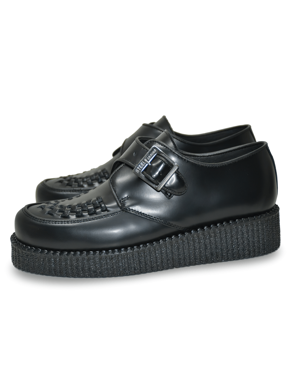 Urban Chic Black Leather Creepers with Rubber Sole