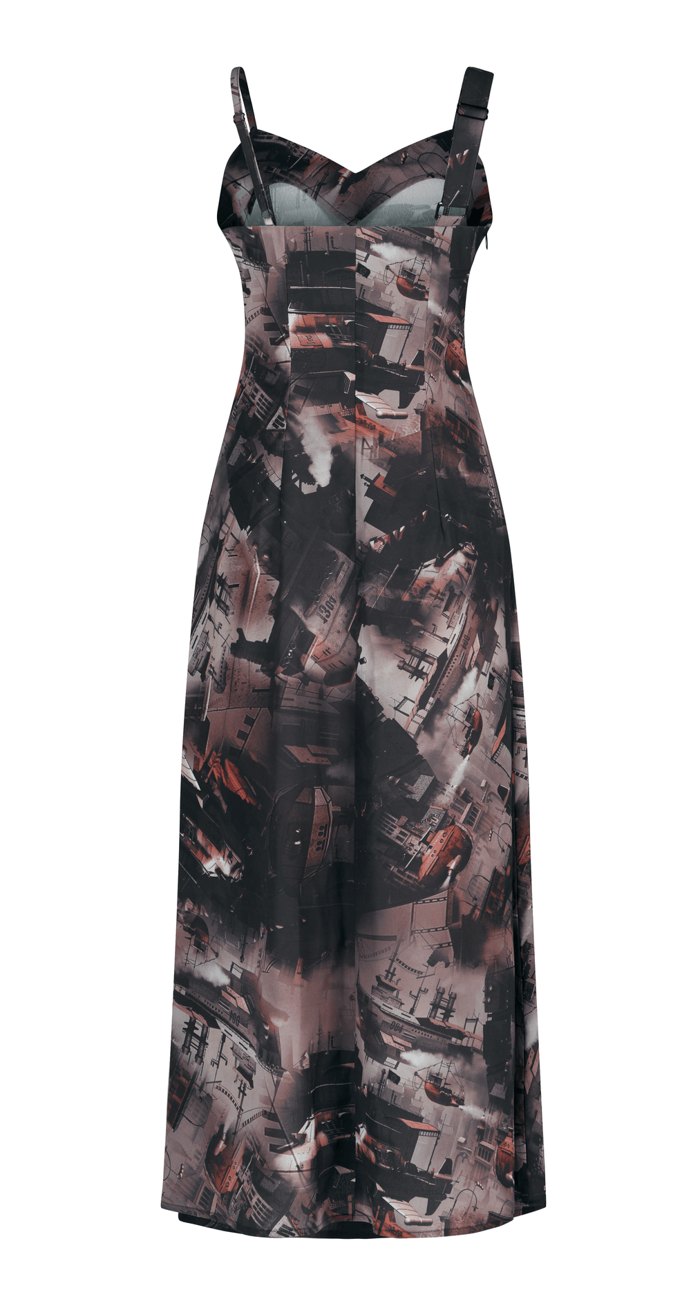 Urban Decay Print Midi Dress with Metal Accents