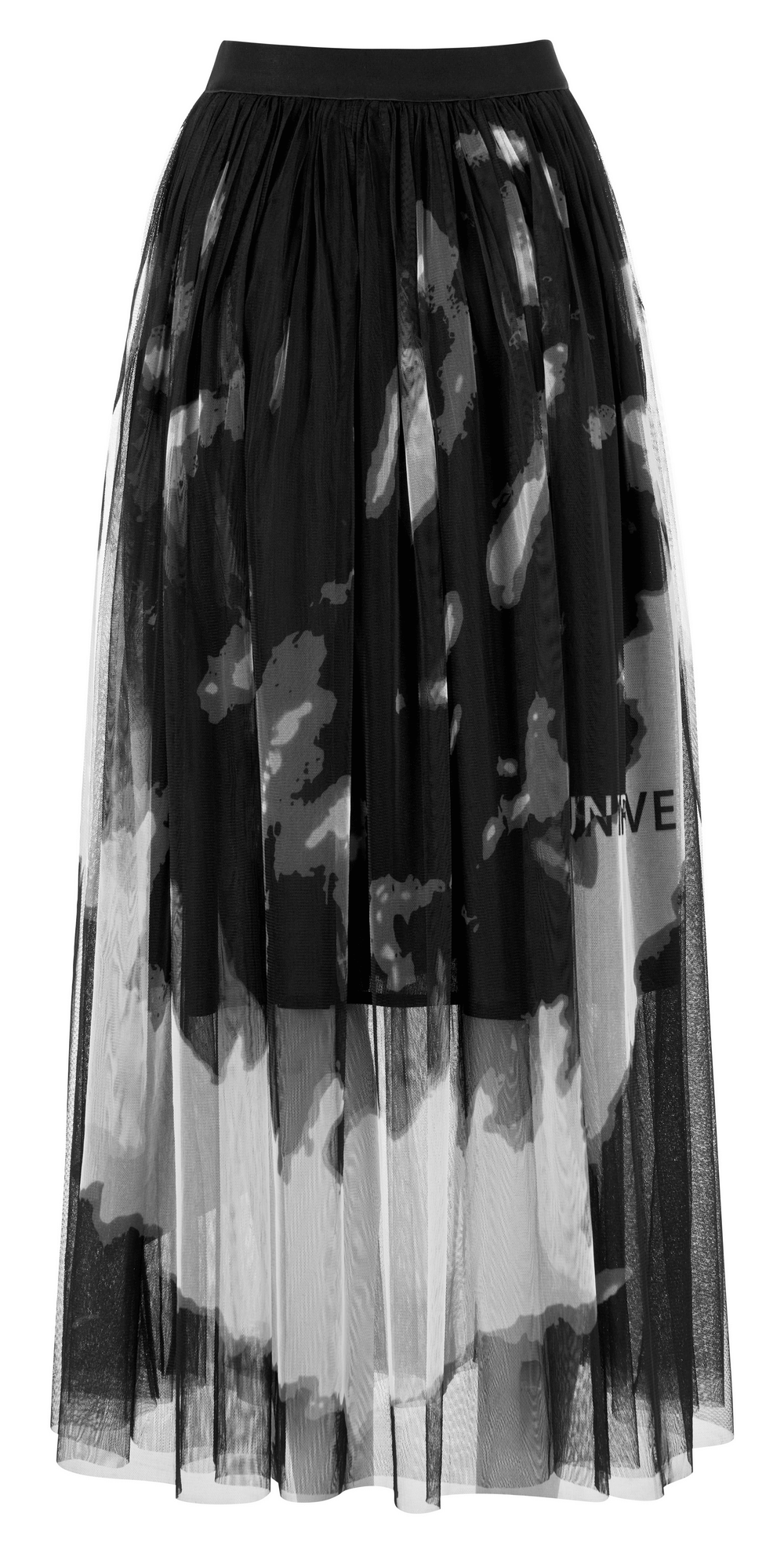 Urban Edgy Tie-Dye Pleated Punk Rave Midi Skirt