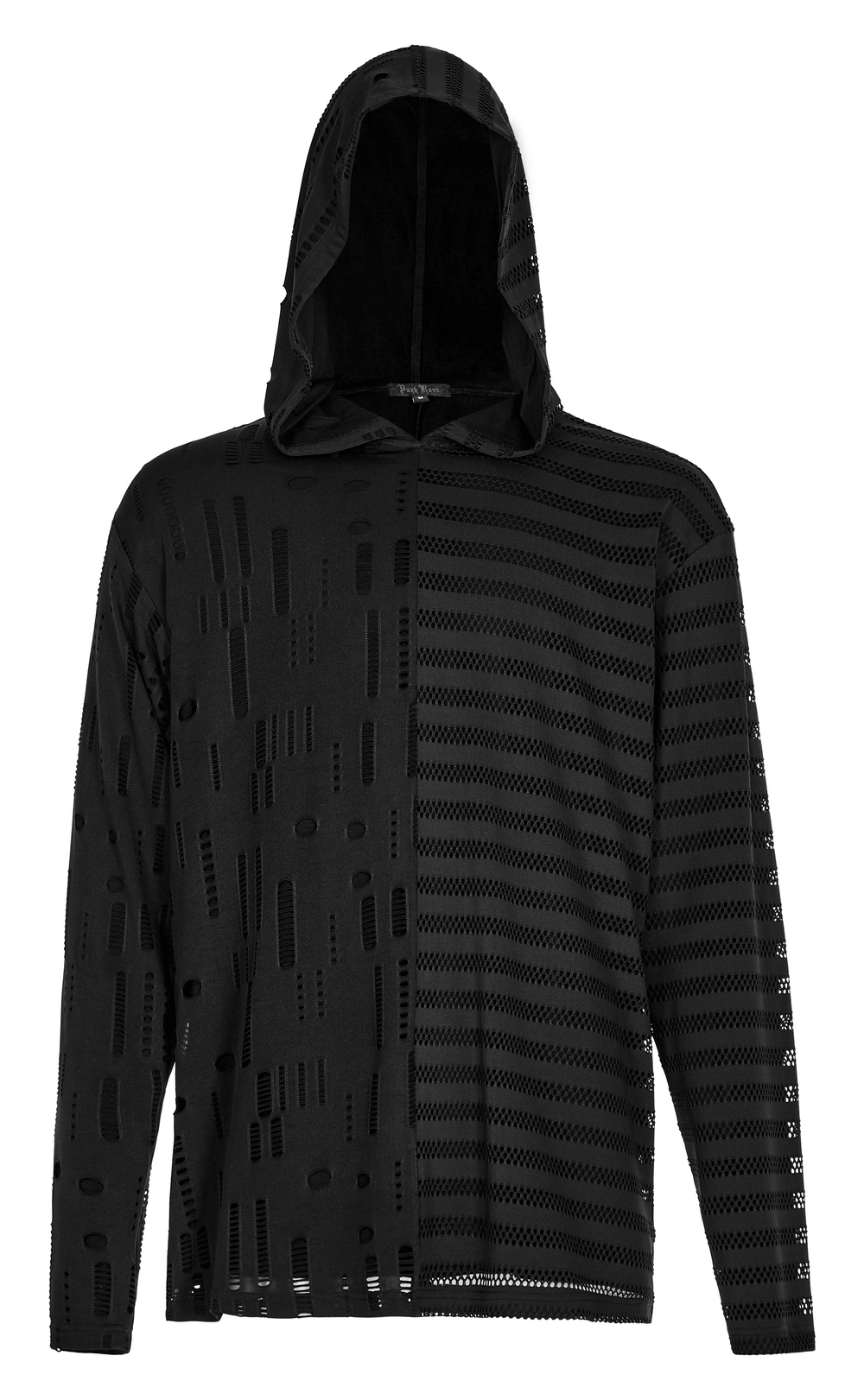 Urban Goth Daily Spliced Hoodie with Asymmetric Design - HARD'N'HEAVY