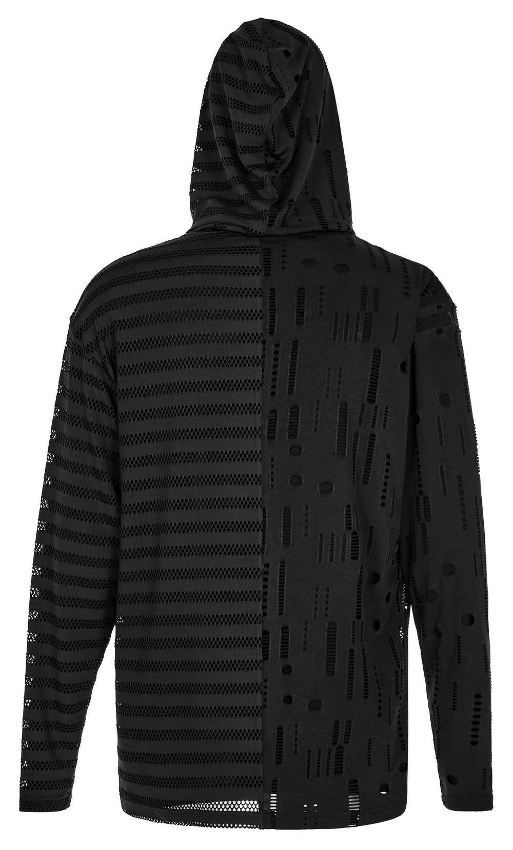 Urban Goth Daily Spliced Hoodie with Asymmetric Design - HARD'N'HEAVY