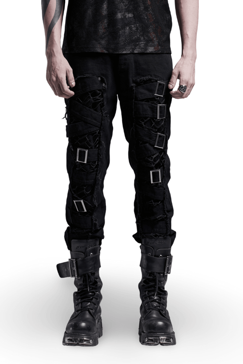 Urban Gothic Cargohose mit Schnallen und Riemendetail