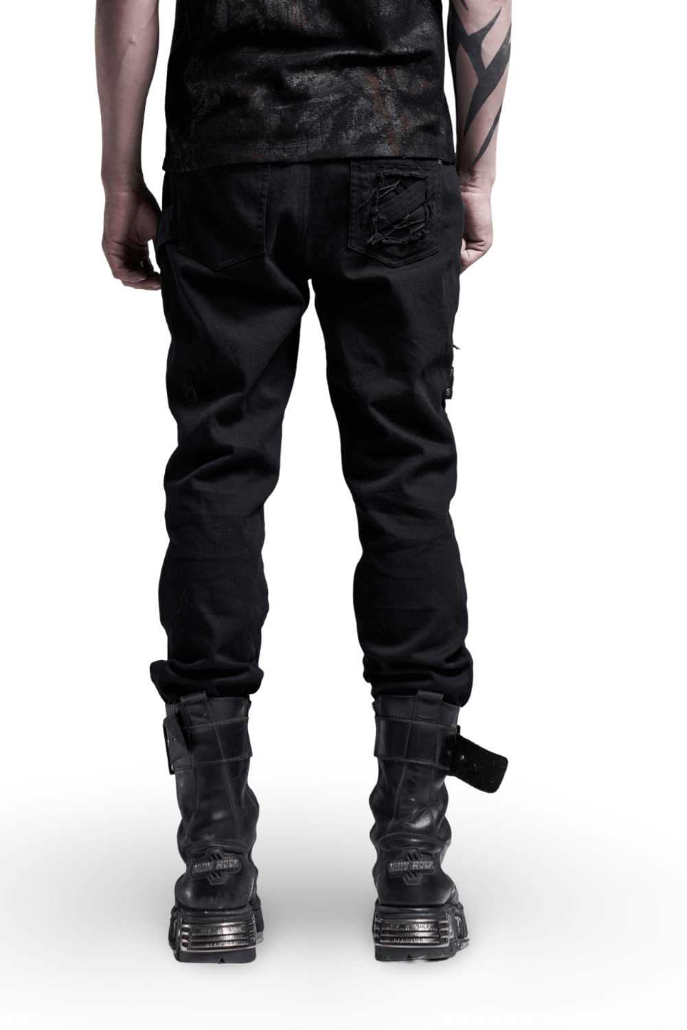 Urban Gothic Buckled Strap-Detailed Cargo Pants