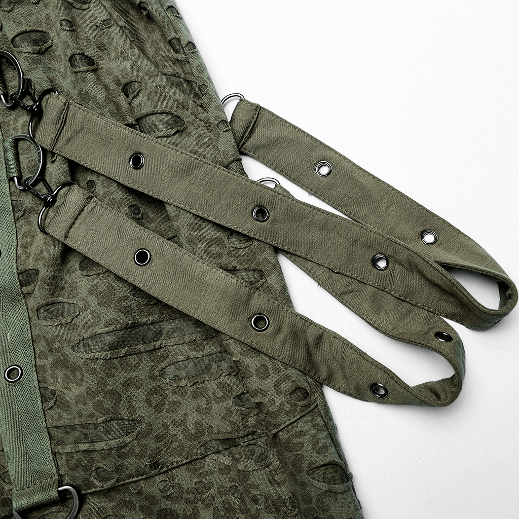 Detachable straps for Urban Gothic Harem Pants featuring unique patterned design and versatile style.