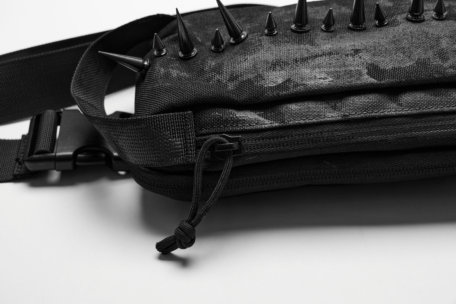 Urban Rebel Spiked Nylon One-Shoulder Satchel Bag