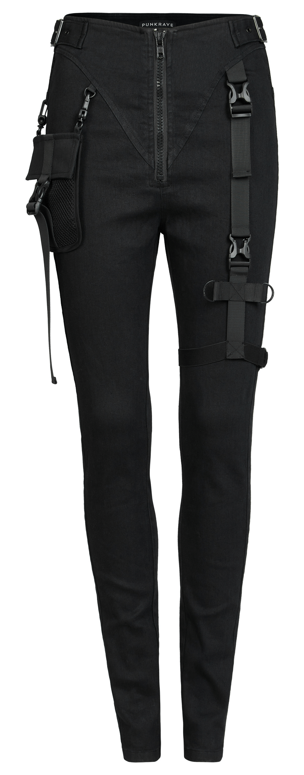 Urban Techwear Denim Pants with Adjustable Straps