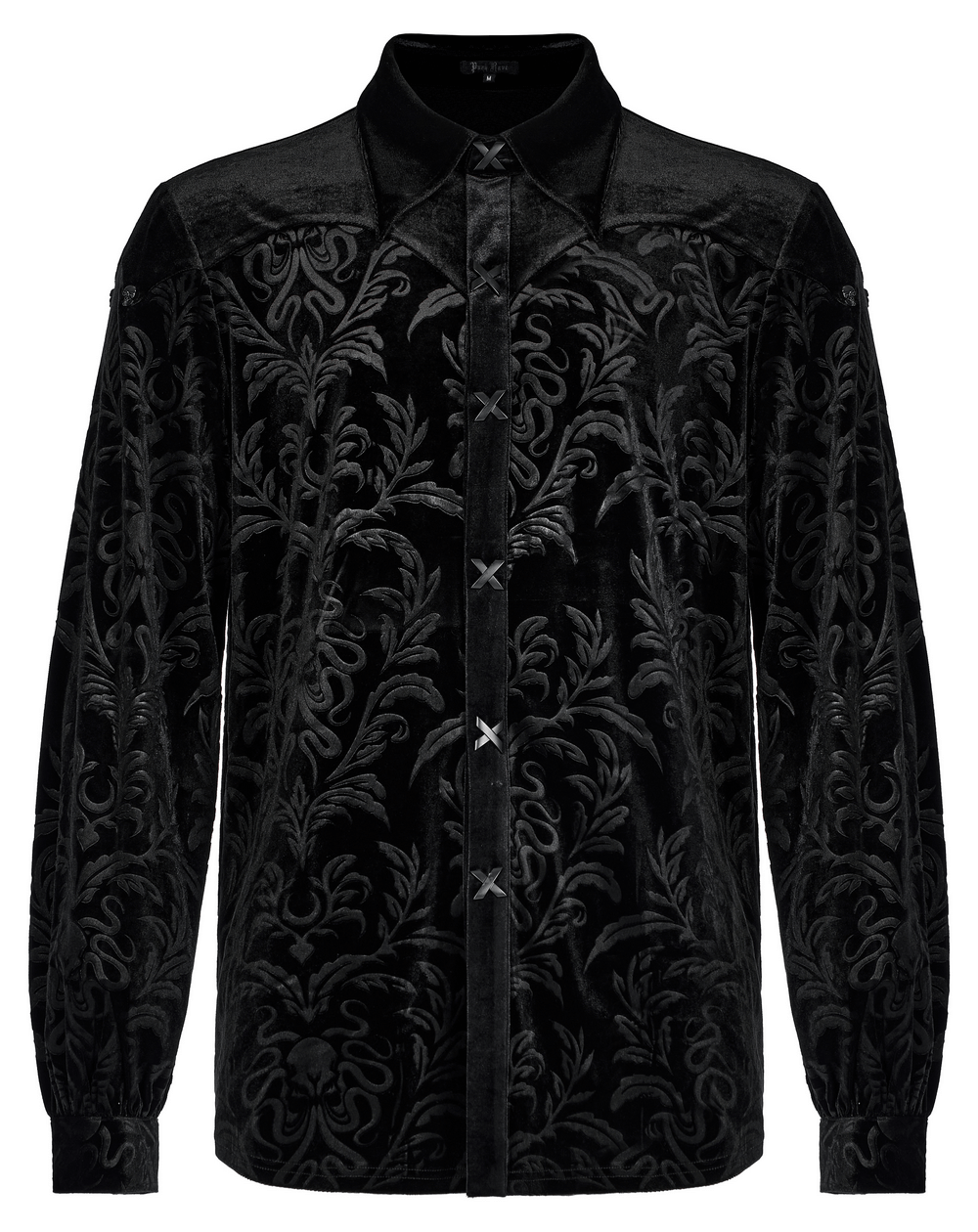 Velvet Embossed Gothic Shirt for Casual Wear - HARD'N'HEAVY