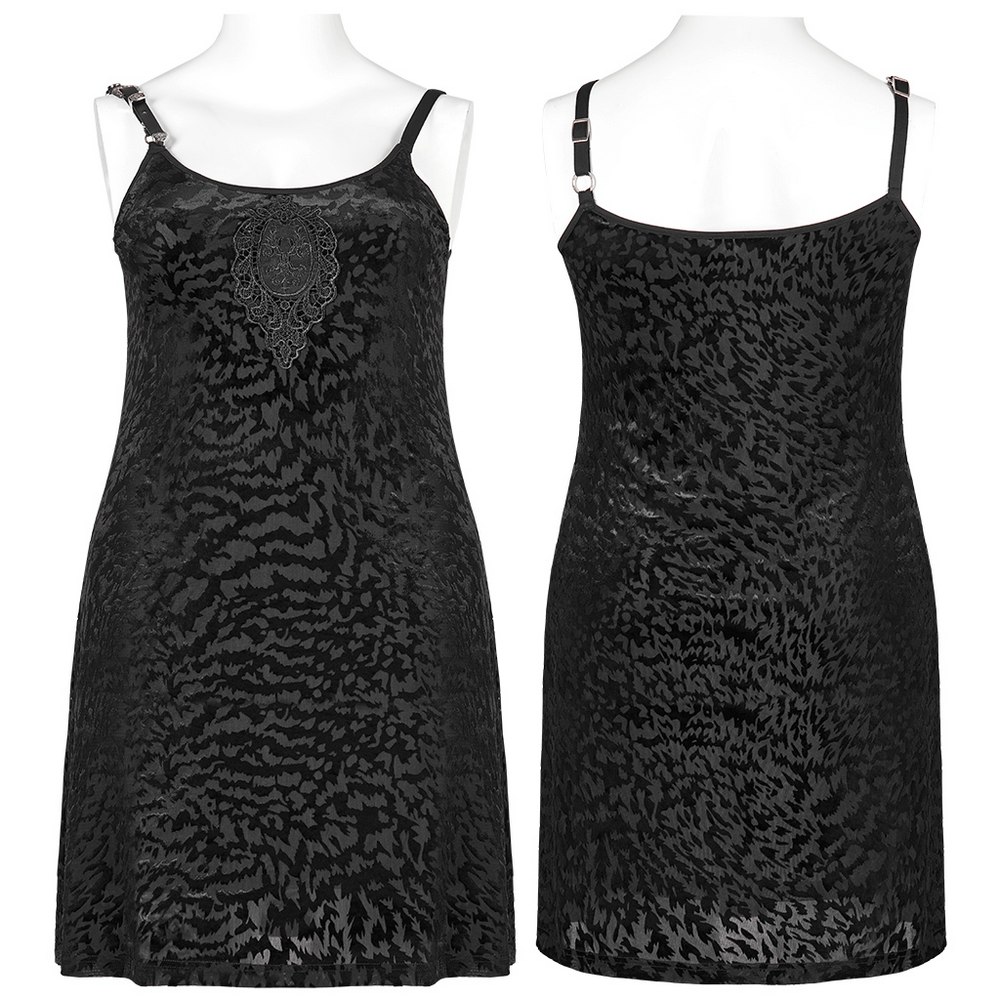 Velvet Gothic Dress with Removable Strap Loop - HARD'N'HEAVY