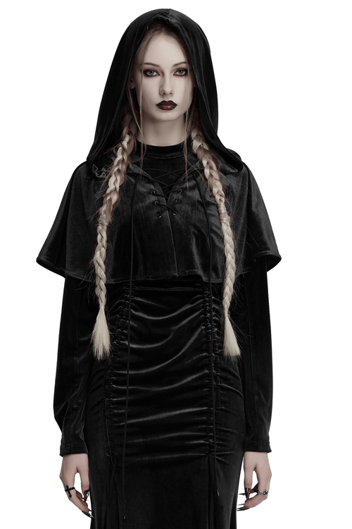 Velvet Hooded Cape for Fantasy Cosplay and Costumes