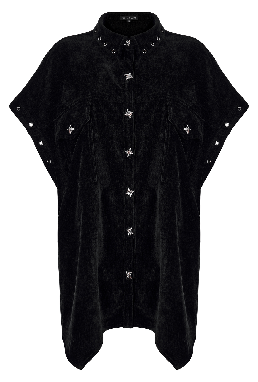 Velvet Iron Rings Punk Shirt With Detachable Sleeves - HARD'N'HEAVY