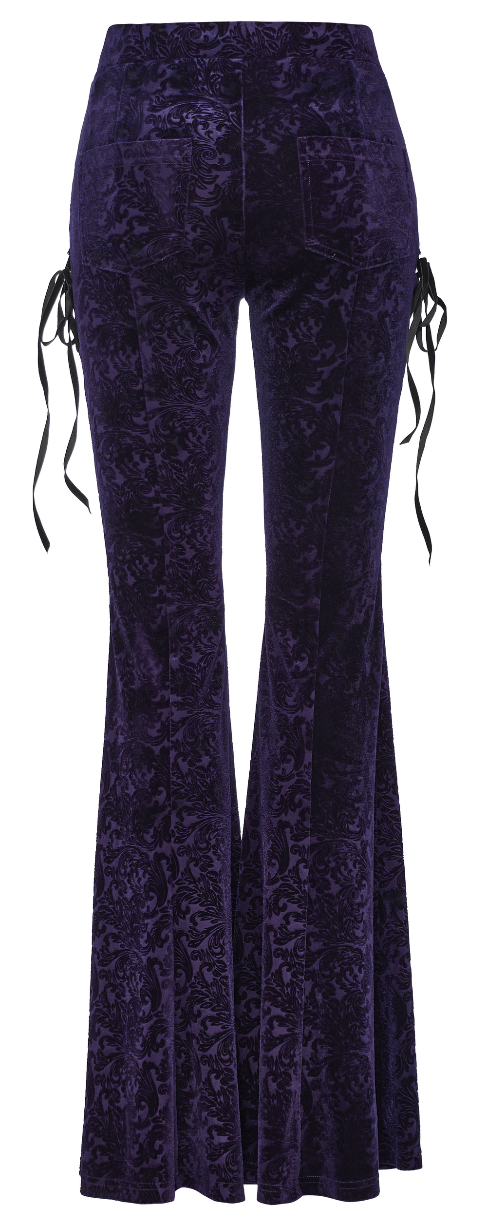 Velvet Lace-Up Flared Gothic Trousers - HARD'N'HEAVY