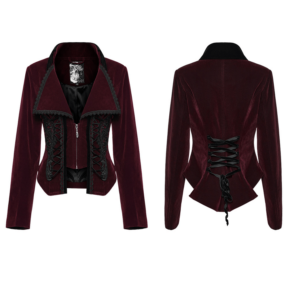 Velveteen Gothic Jacket with Decals and Dovetail Back - HARD'N'HEAVY