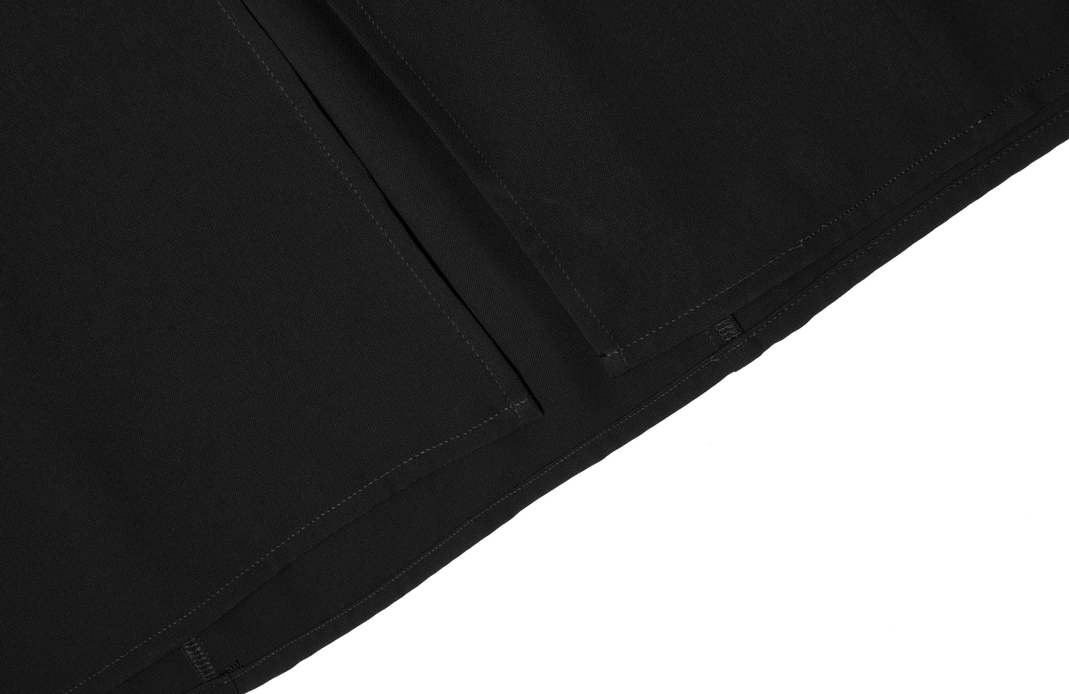 Close-up of the elegant black A-line midi skirt showcasing its side zipper detail and sleek hemline.