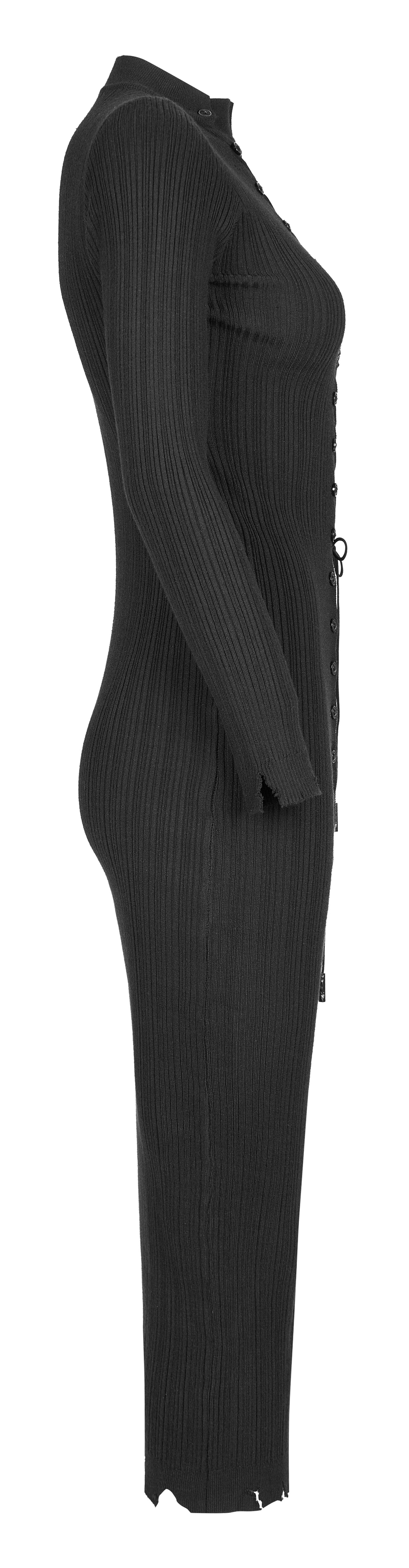 Versatile Wool Knit Sexy Dress with Lace-Up Detail - HARD'N'HEAVY