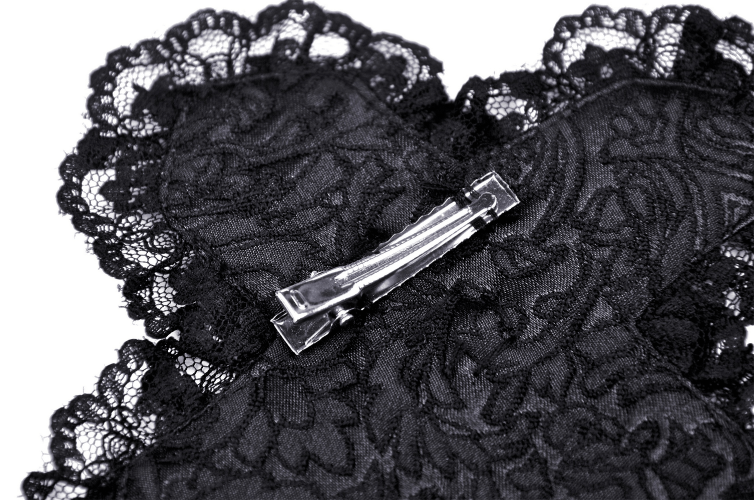 Victorian Black Lace Cross Hair Clip for Women