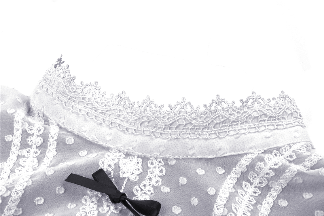 Victorian Black White Midi Dress - Gothic Lolita Style