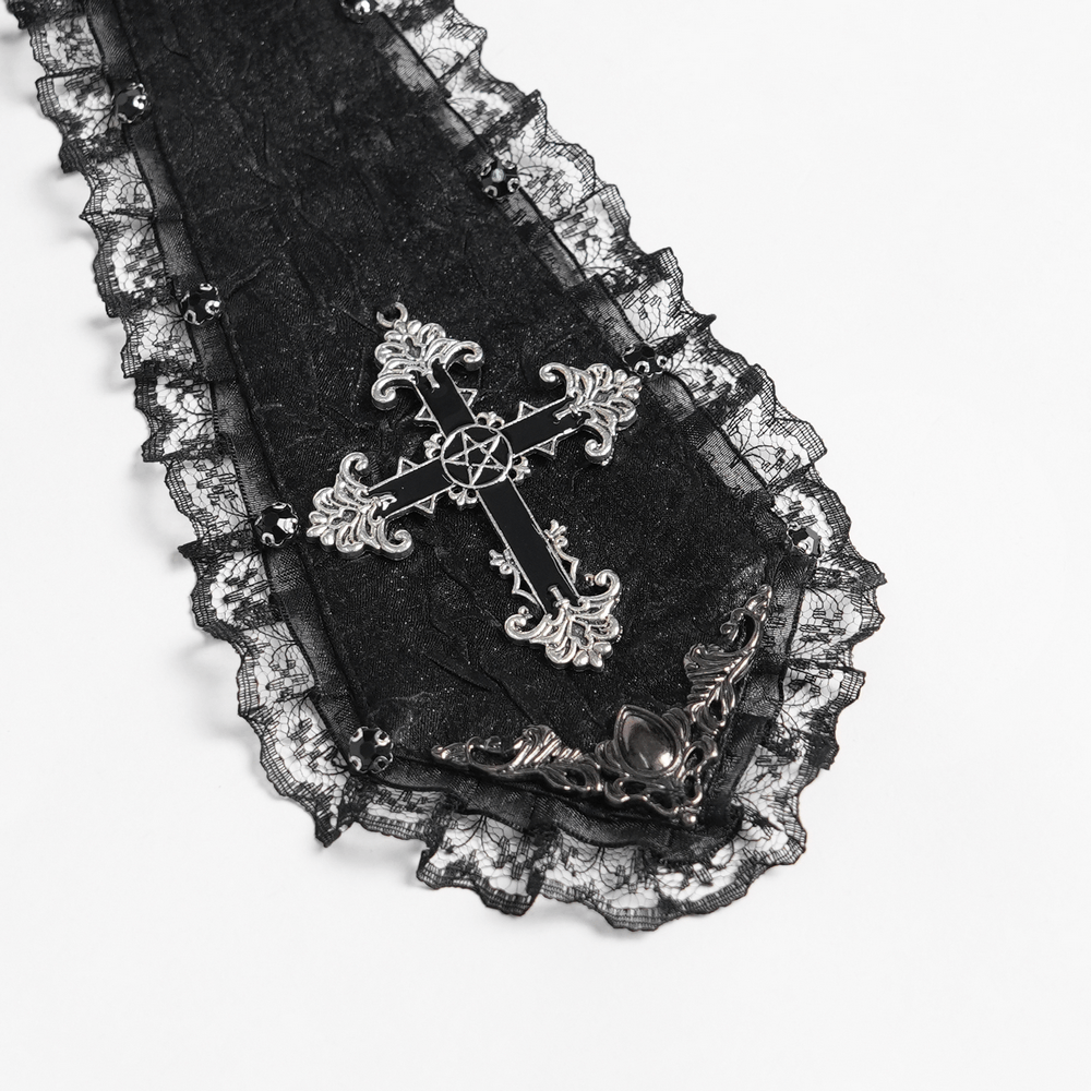 Viktorianisches Halsband mit Schleife und Barockspitzen-Krawatte