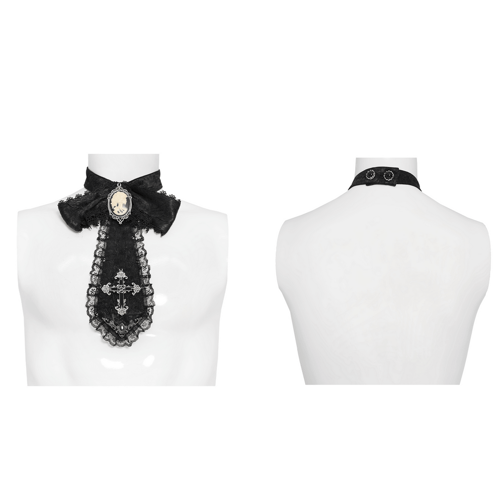 Viktorianisches Halsband mit Schleife und Barockspitzen-Krawatte