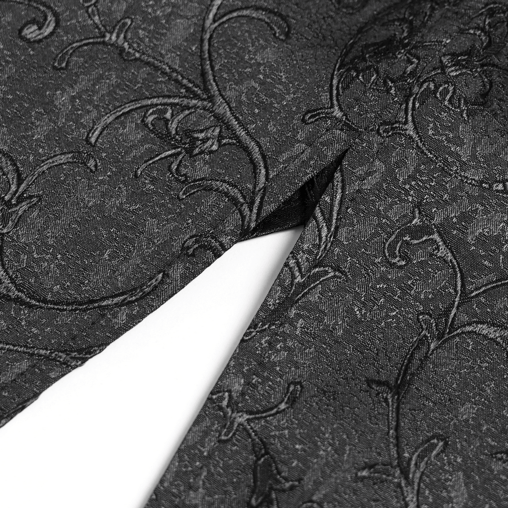 Victorian Brocade Tailcoat Shirt with Ornate Metal Buttons