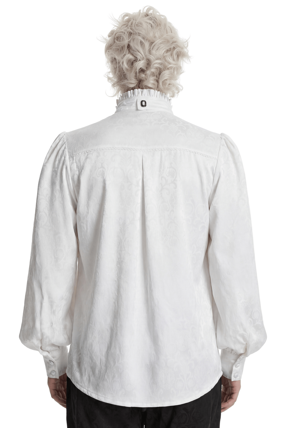 Victorian Embroidered Ruffle Shirt With Detachable Collar