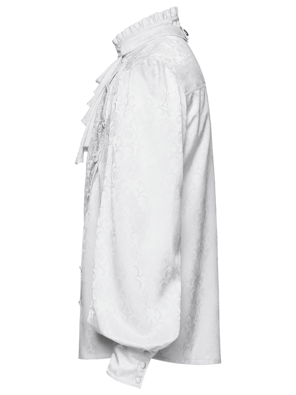 Victorian Embroidered Ruffle Shirt With Detachable Collar