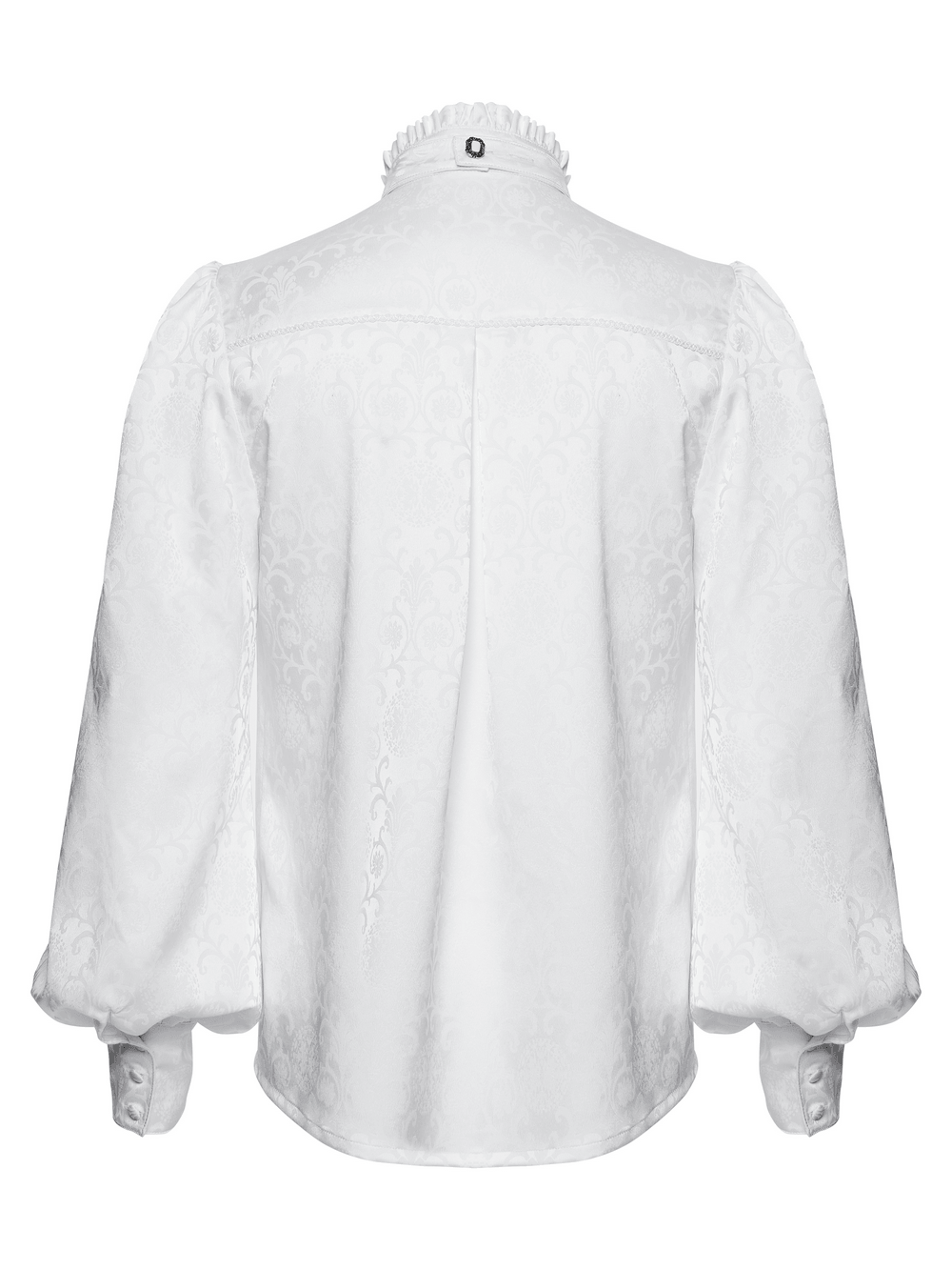 Victorian Embroidered Ruffle Shirt With Detachable Collar