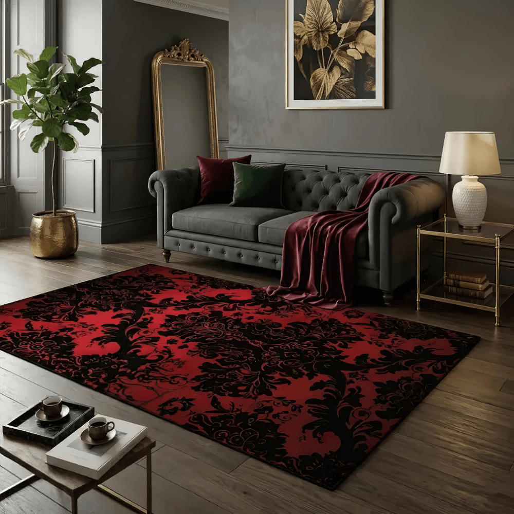Victorian Gothic Area Rug for Dark Home Decor