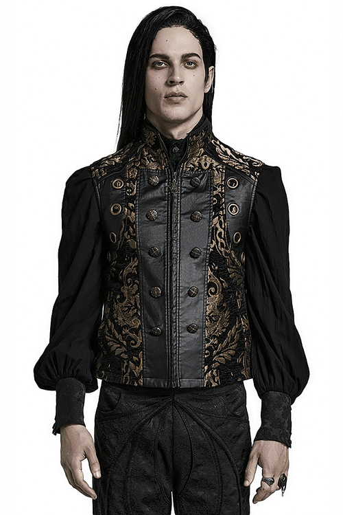 Victorian Gothic Brocade Waistcoat - Men's Formal Attire