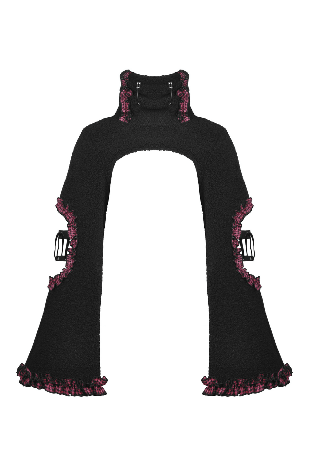 Victorian Gothic Cape with Pink Contrast Lace