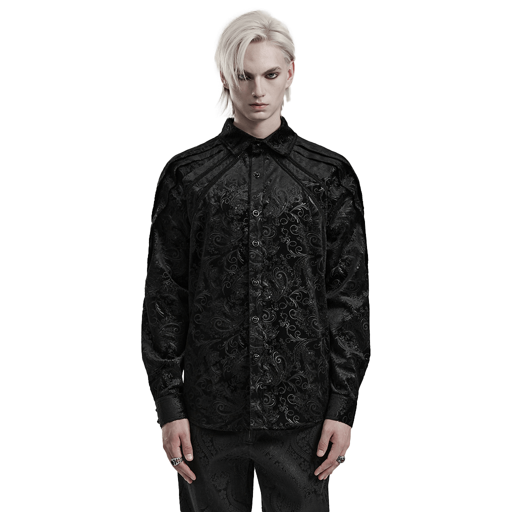 Victorian Gothic Embossed Formal Shirt - HARD'N'HEAVY