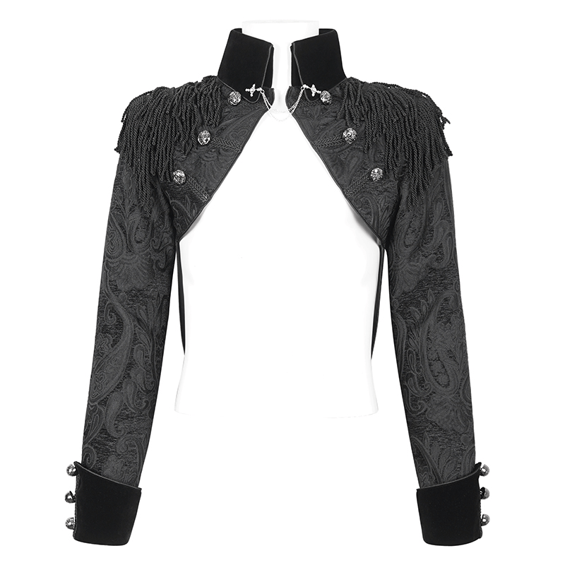 Victorian Gothic Embroidered Male Jacket with Tassels - HARD'N'HEAVY