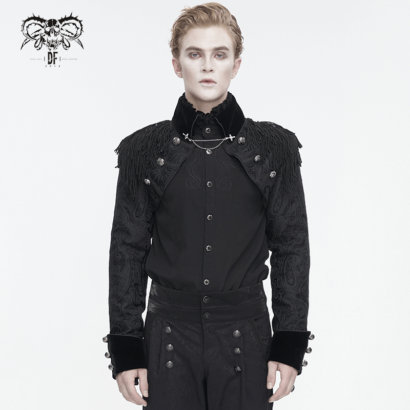 Victorian Gothic Embroidered Male Jacket with Tassels - HARD'N'HEAVY
