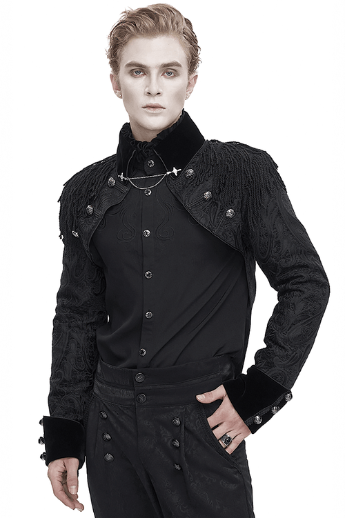 Veste masculine brodée gothique victorienne avec glands