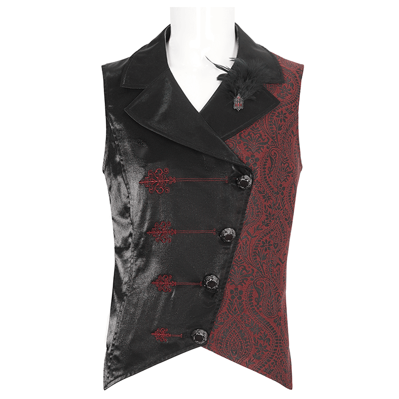 Victorian Gothic embroidered waistcoat jacket for men with elegant design and intricate detailing.