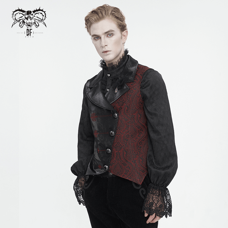 Victorian Gothic Embroidered Waistcoat Jacket for Men - HARD'N'HEAVY