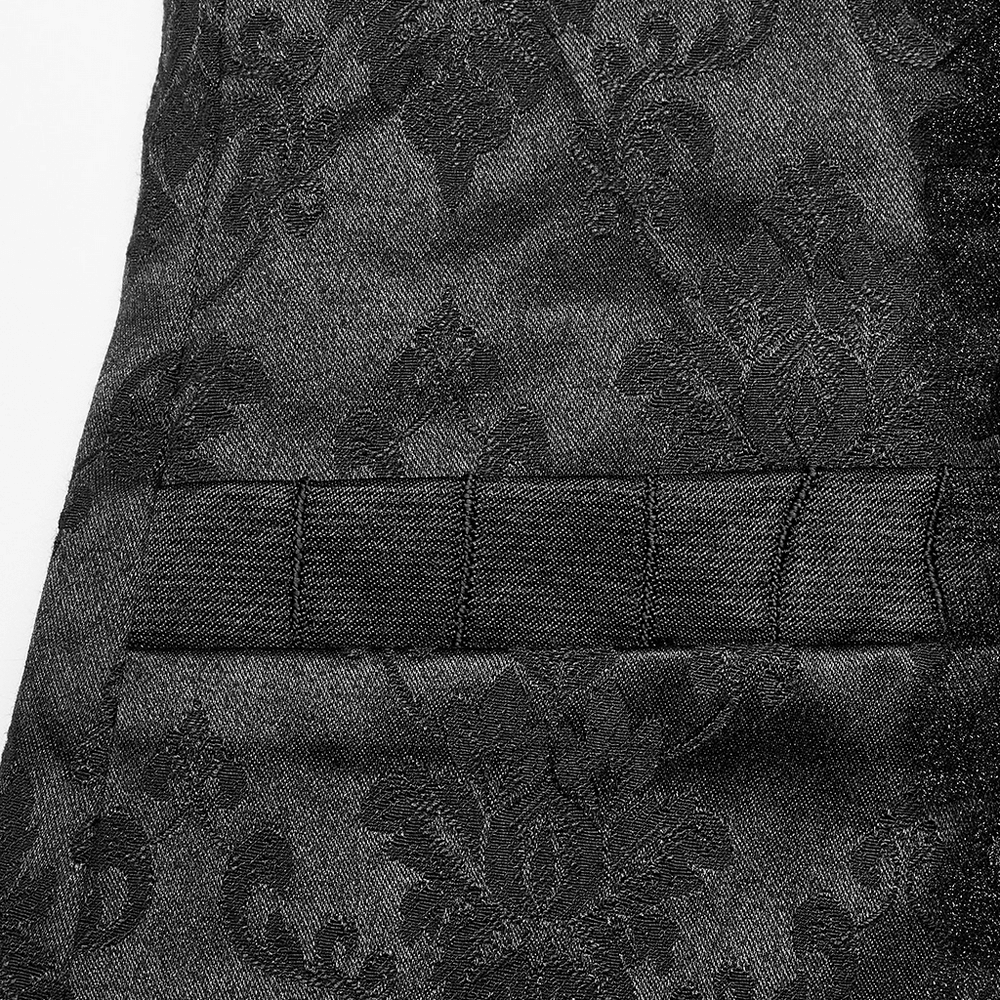 Close-up of Victorian Gothic Jacquard fabric showcasing intricate lace detailing and elegant texture for a stylish waistcoat.