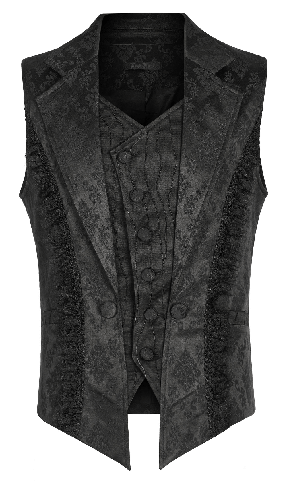 Victorian Gothic Jacquard Lace-Up Vest Waistcoat - HARD'N'HEAVY