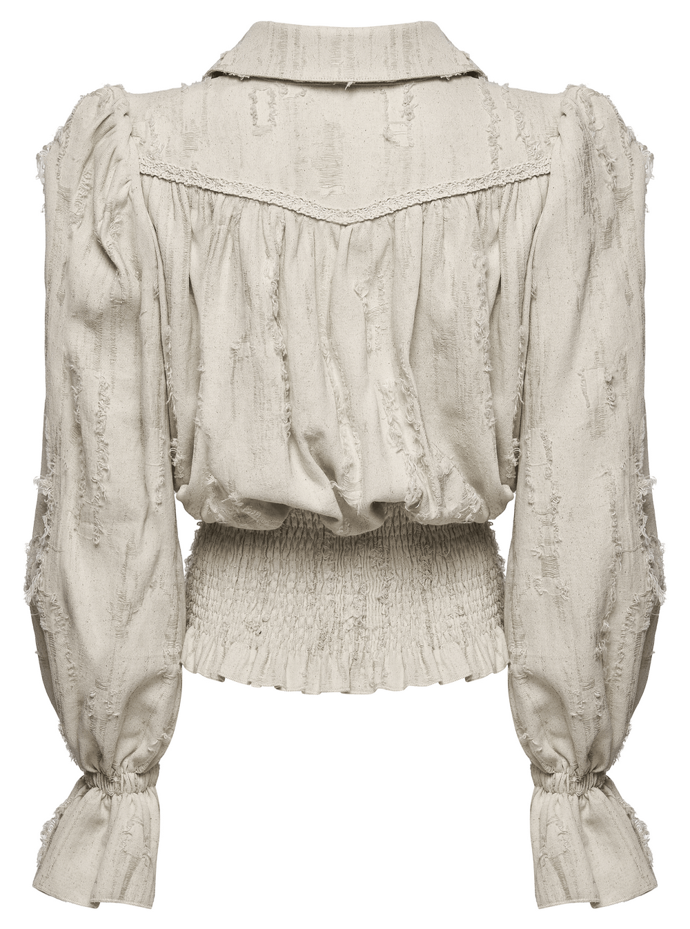 Victorian Gothic Ruffle Cotton Linen Women's Shirt