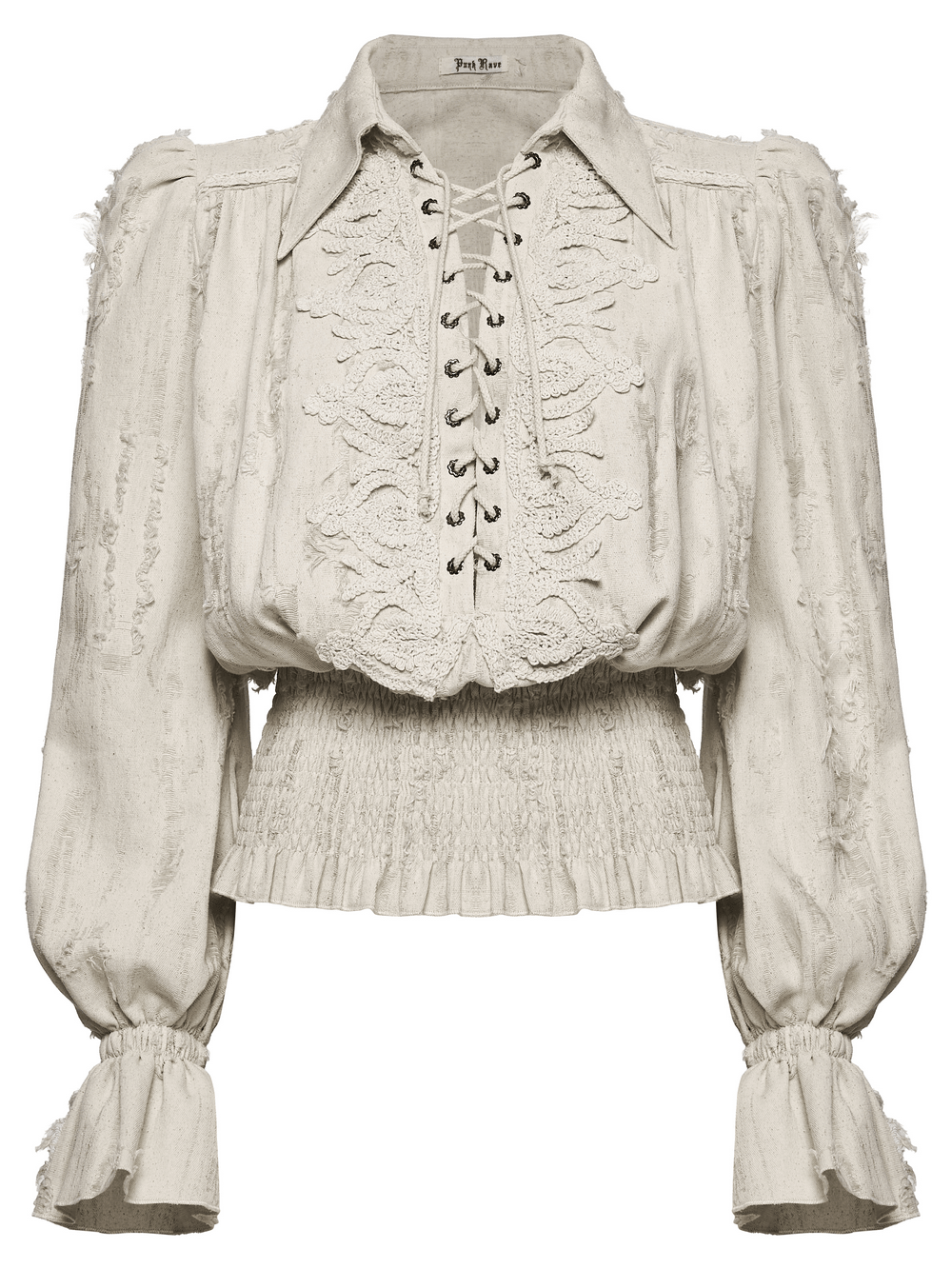 Victorian Gothic Ruffle Cotton Linen Women's Shirt