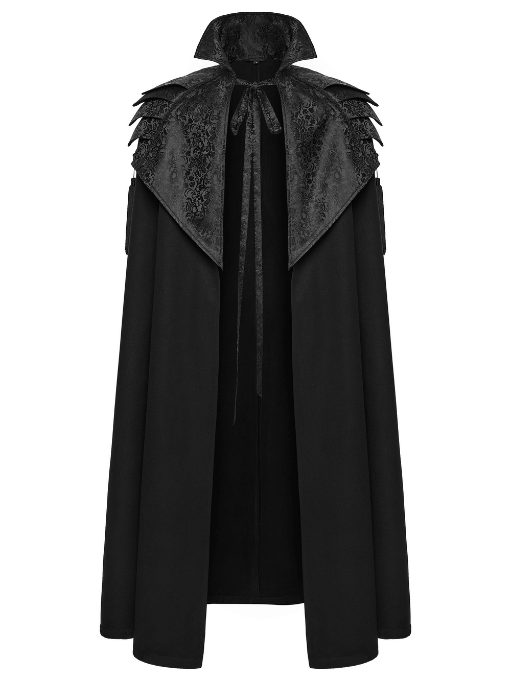 Victorian Gothic Shoulder Armor Cloak with Lace Detailing featuring intricate lace and stunning shoulder armor design.